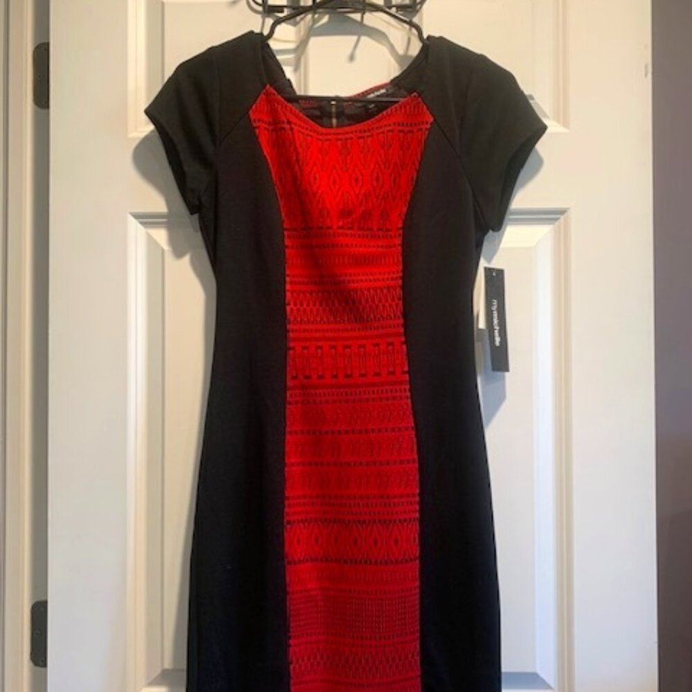 Red Black My Michelle Juniors Dress Size 7